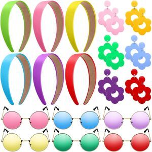 6257 18 Pcs Hippie Accessoriess For 60s 70s Costume Hippie
